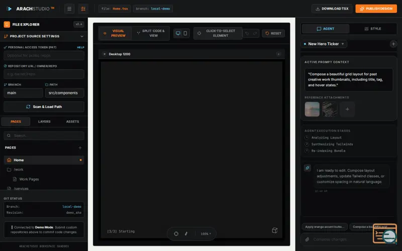 Screenshot of ArachStudio 