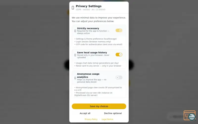 Screenshot of Keymoji