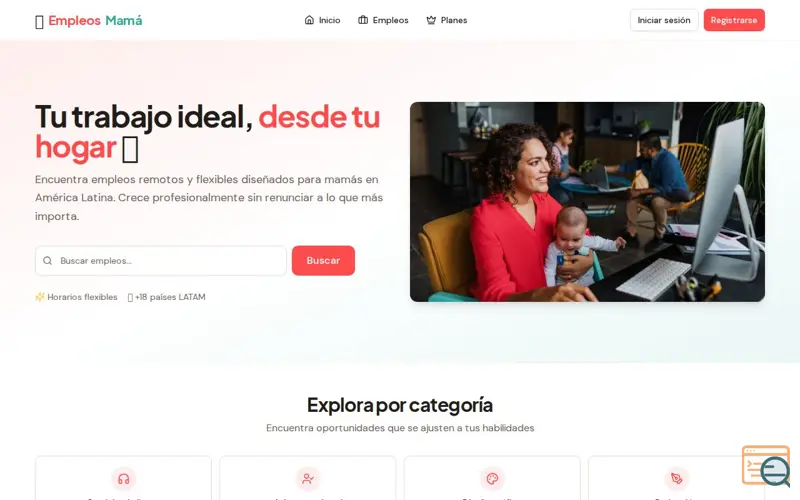 Screenshot of EmpleosMamá LATAM