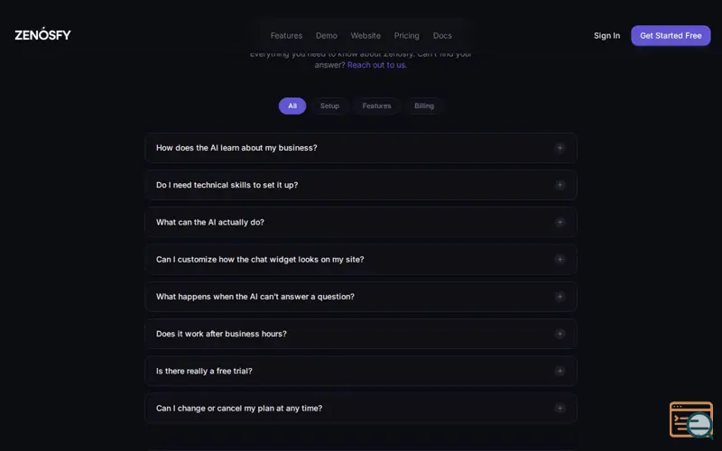 Screenshot of Zenosfy