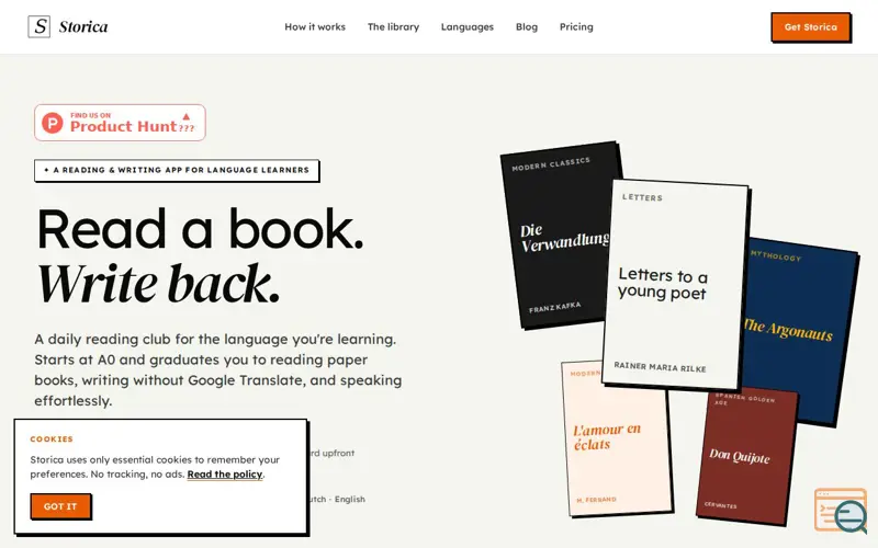 Screenshot of Storica — Read books in a new language