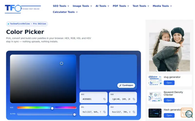 Screenshot of Free Online Color Picker