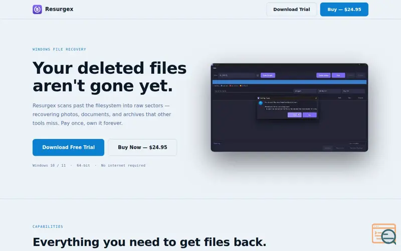 Screenshot of Resurgex — Windows File Recovery