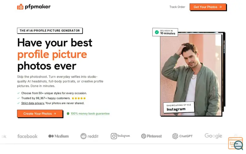 Screenshot of PFPMaker - AI Profile Picture Generator, a launch using Payload