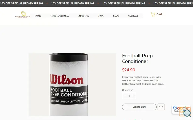Screenshot of Football Prep Conditioner
