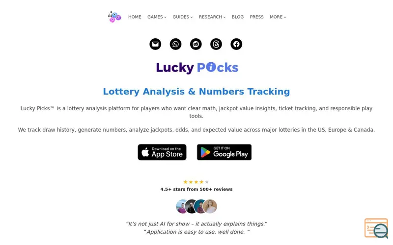 Screenshot of Lucky Picks