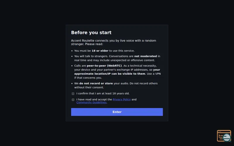 Screenshot of Accent Roulette