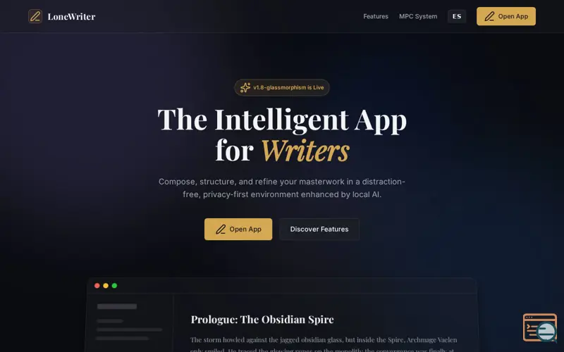 Screenshot of LoneWriter