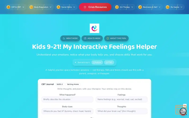 Screenshot of FeelingsHelper