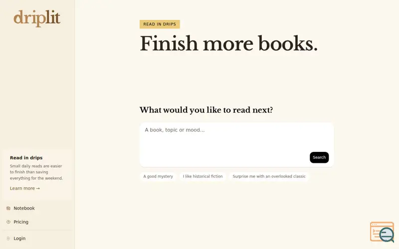 Screenshot of DripLit