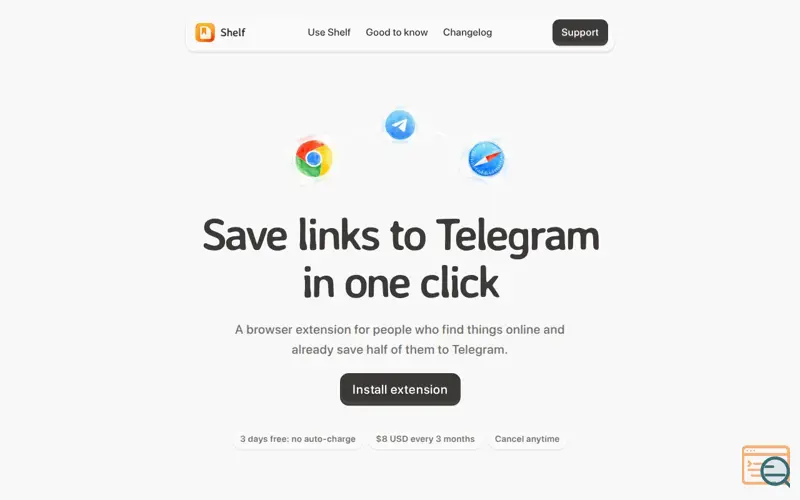 Screenshot of Shelf