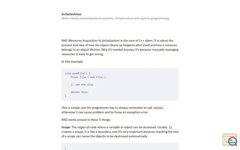Screenshot of Archetechmes