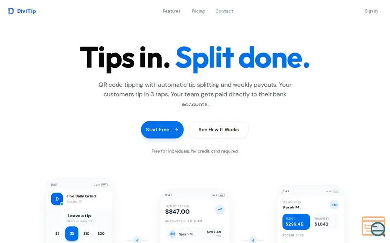 Screenshot of DiviTip