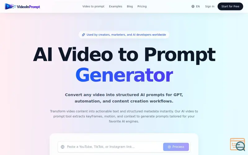 Screenshot of VideoInPrompt
