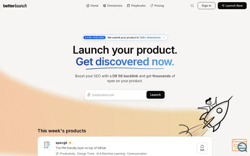 Screenshot of Better Launch