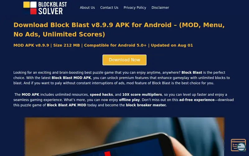 Screenshot of Block Blast Solver