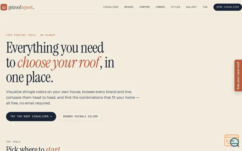 Screenshot of RoofReport