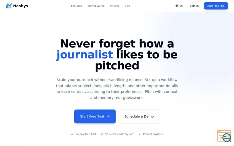 Screenshot of Neshys PR Platform