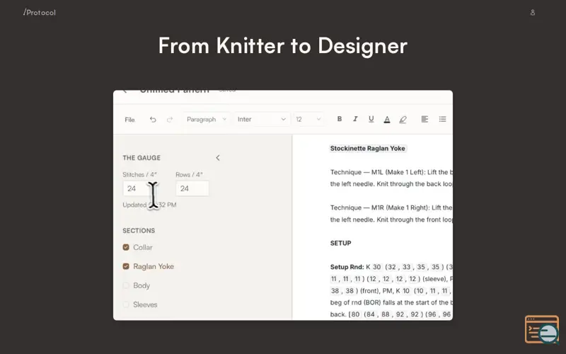 Screenshot of The Knitting Protocol