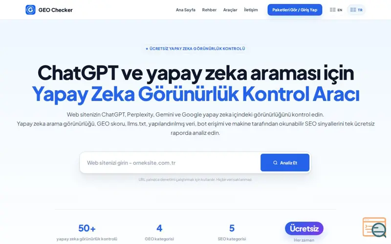 Screenshot of GEO Checker for AI Search, a launch using OxaPay