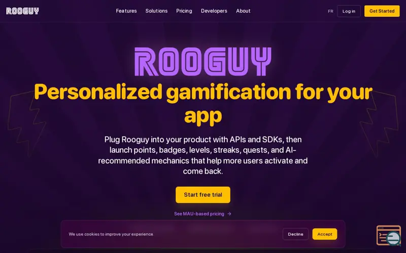 Screenshot of Rooguy, a launch using OVHcloud