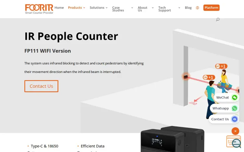 Screenshot of Infrared people counting FP111