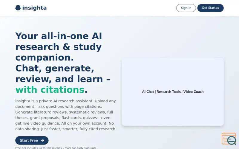 Screenshot of insighta