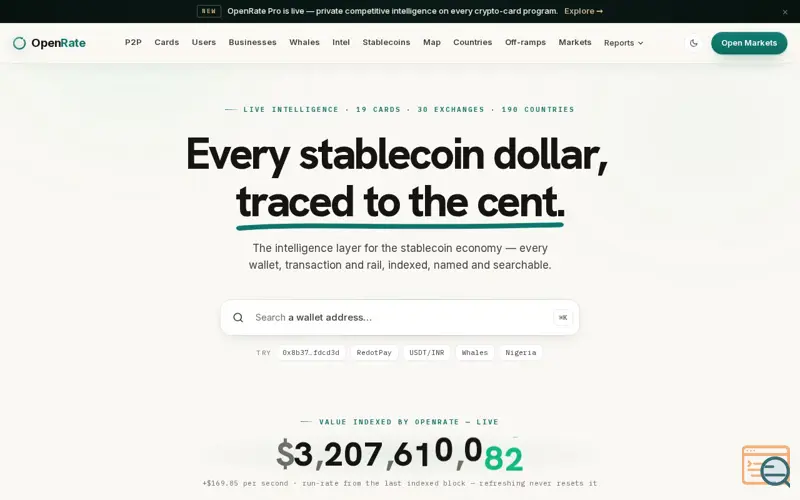 Screenshot of OpenRate