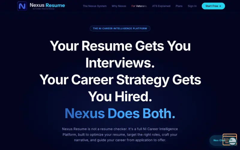 Screenshot of Nexus Resume