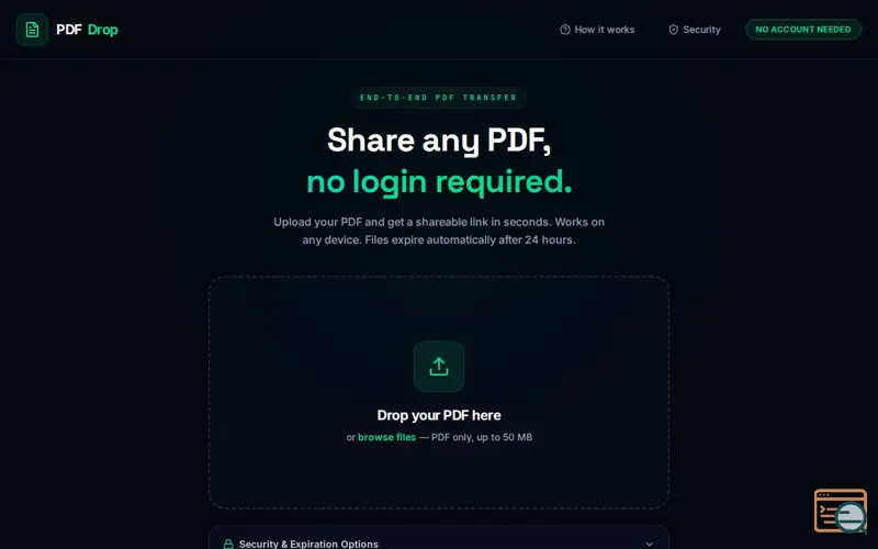 Screenshot of PDF Drop