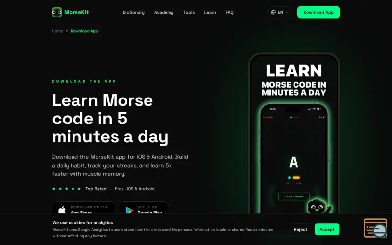 Screenshot of MorseKit: Morse Code Trainer