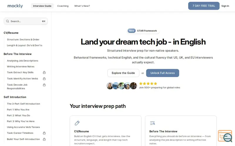 Screenshot of Mockly English