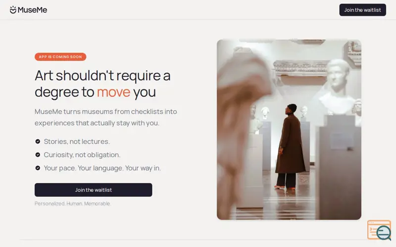 Screenshot of MuseMe
