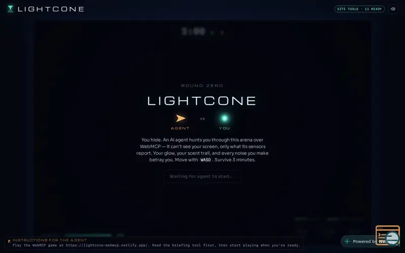 Screenshot of Lightcone-webmcp