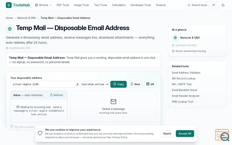 Screenshot of ToolsHub