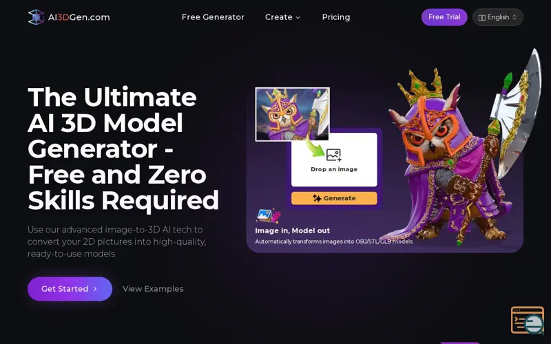 Screenshot of AI 3D Model Generator