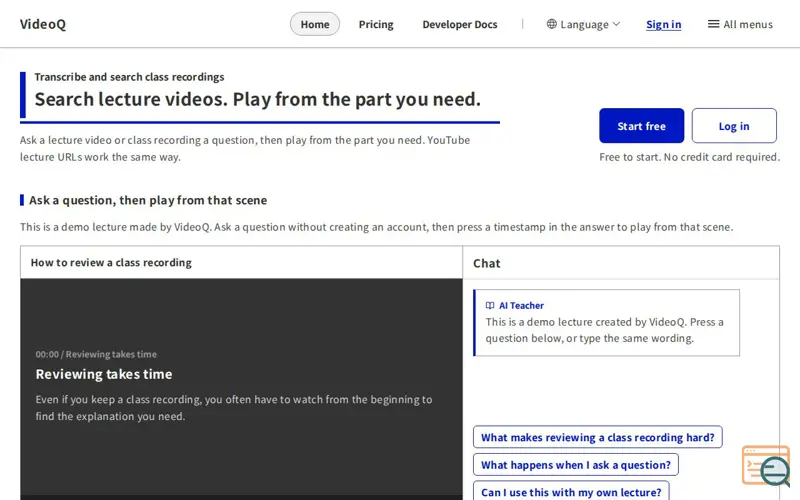 Screenshot of VideoQ