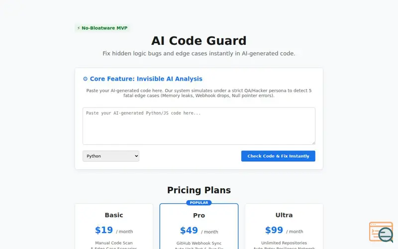 Screenshot of AI Code Guard