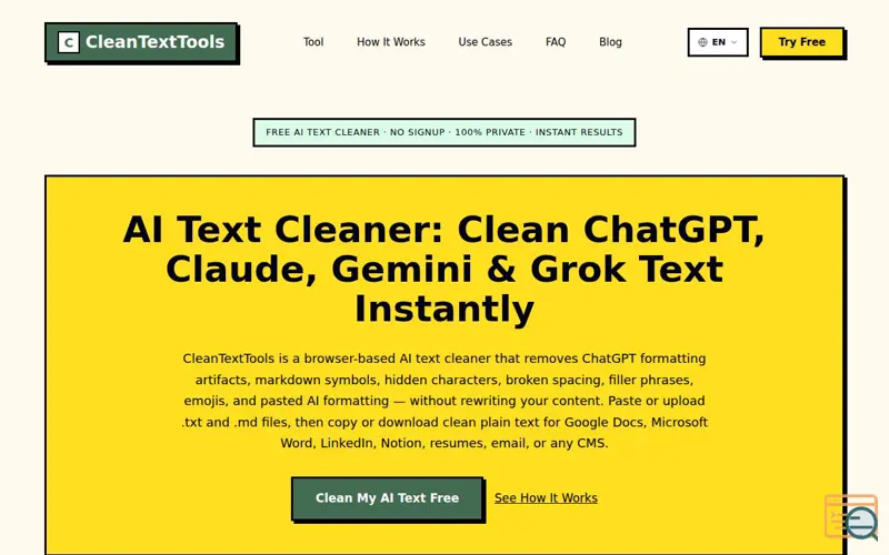 Screenshot of CleanTextTools