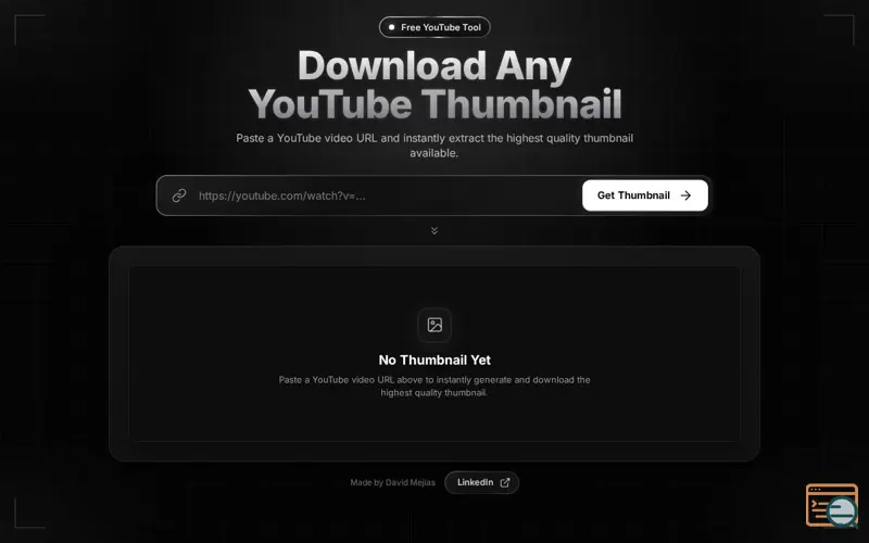 Screenshot of Thumbnail Grabber