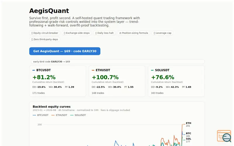 Screenshot of AegisQuant