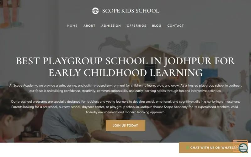 Screenshot of Scope Academy Playgroup School