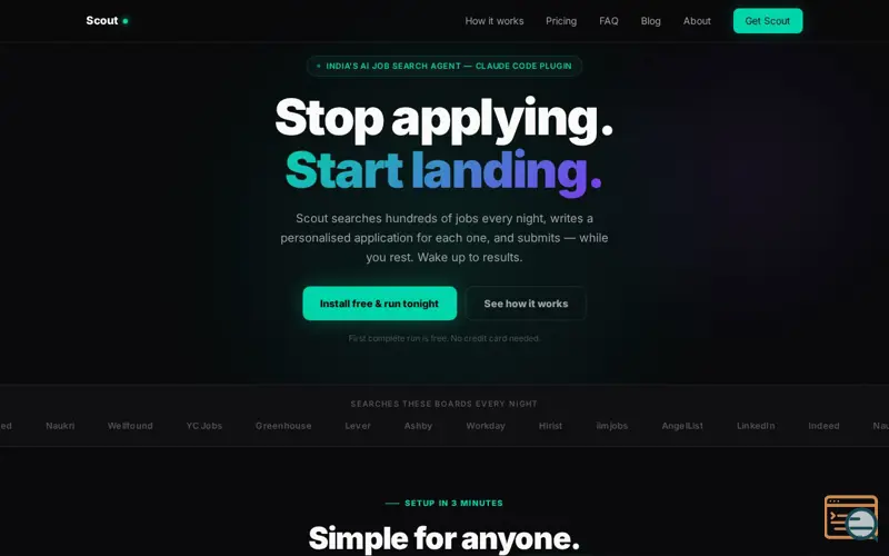 Screenshot of Scout