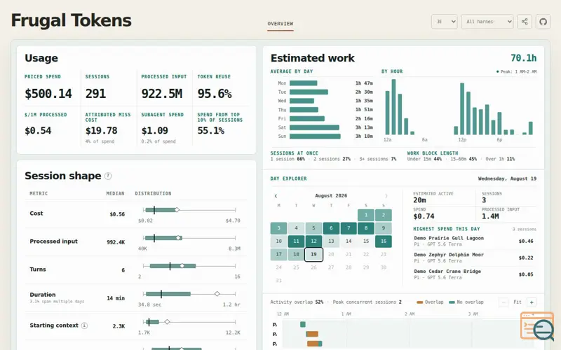 Screenshot of Frugal Tokens