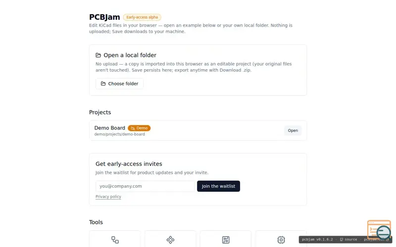 Screenshot of KiCad in the Browser