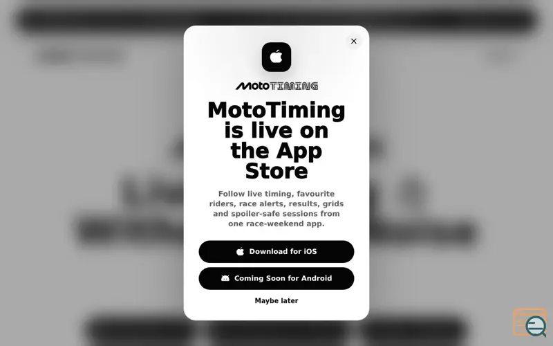 Screenshot of MotoTiming