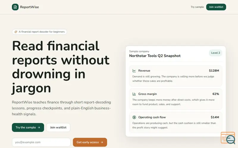 Screenshot of ReportWise