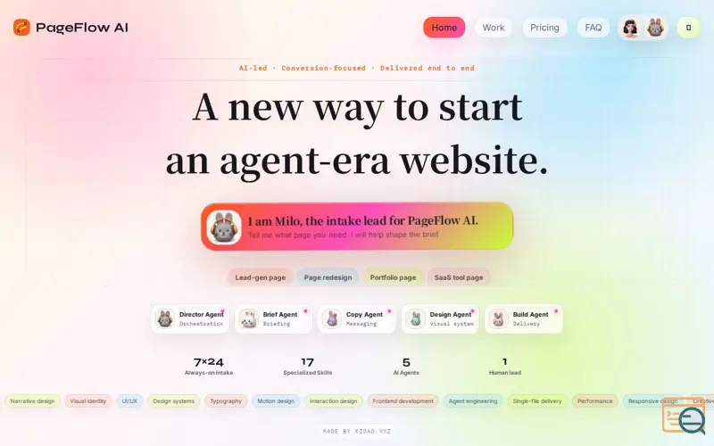 Screenshot of PageFlow AI Agent