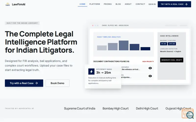 Screenshot of LawFirmAI.in