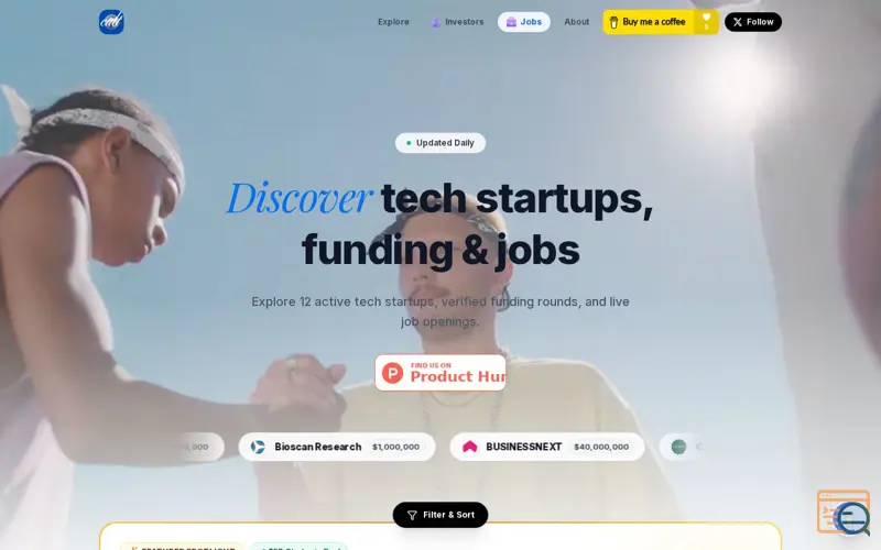 Screenshot of Startups Cult